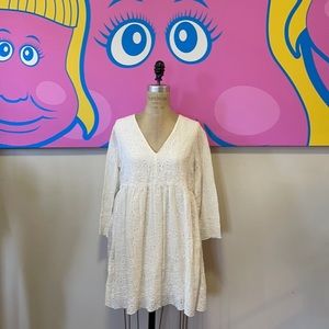Zara White Eyelet Summer Dress NWT